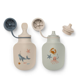 Lot de 2 bouteilles de smoothie Lizzie - Liewood - Sea  / Sandy