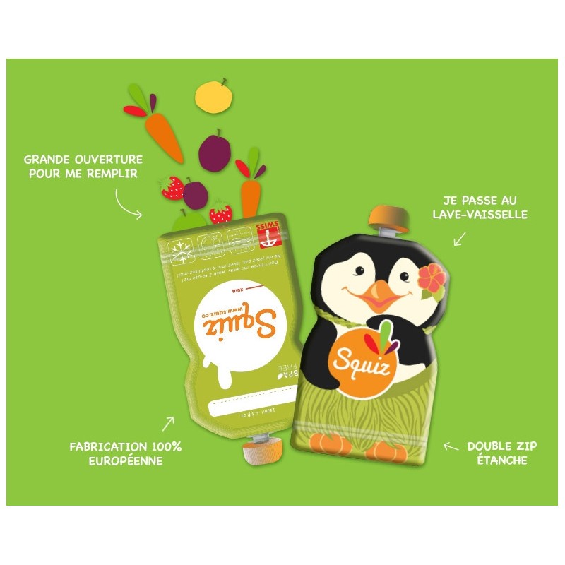 Gourde compote réutilisable Squiz