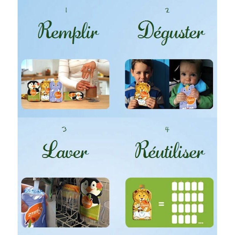 Gourde compote réutilisable Squiz