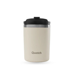 Gobelet inox isotherme avec couvercle - Qwetch - Sable