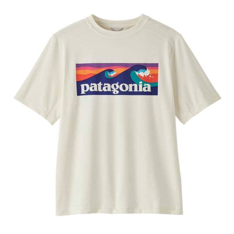 T-shirt enfant anti-uv Capilene - Patagonia - Boardshort Logo : White