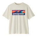 T-shirt enfant anti-uv Capilene - Patagonia - Boardshort Logo : White