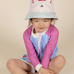 Chapeau  enfant anti-UV - KietLa - Ourson Framboise