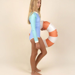 Maillot de bain fille - KietLa - Violet Rayures Vertes