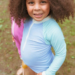 Maillot de bain fille anti-UV - KietLa - Rayures Vertes