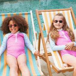 Maillot de bain fille anti-UV - - Rose Bleu