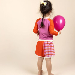 Short anti-UV enfant  - Tartan / Red