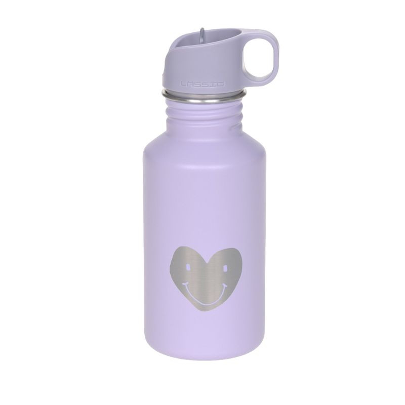 Gourde enfant inox - Lassig - Little Gang Coeur Mauve