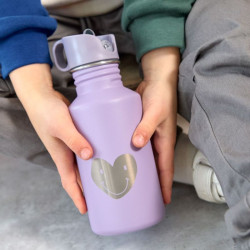 Gourde enfant inox - Lassig - Gang Coeur Mauve