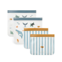 Sacs à goûter réutilisables Rebus - Liewood - Sea Creature / Sandy