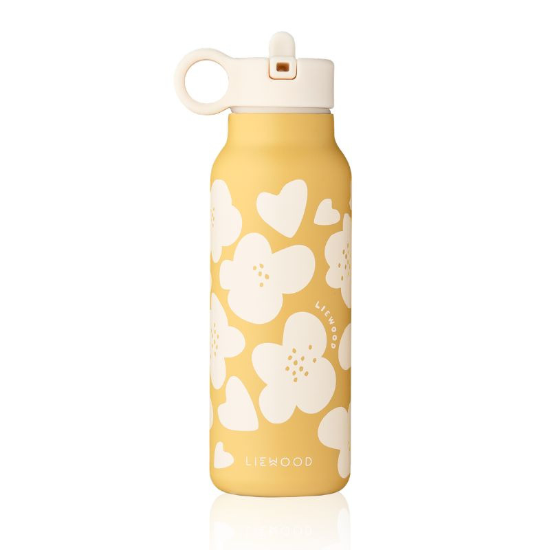 Gourde Liewood inox et isotherme Falk - 350ml - Flower / Lemon Yellow