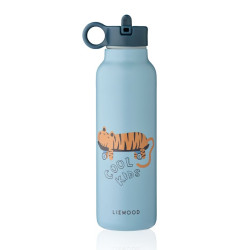 Gourde Liewood inox et isotherme Falk - 500 ml - Tiger / Beach Blue