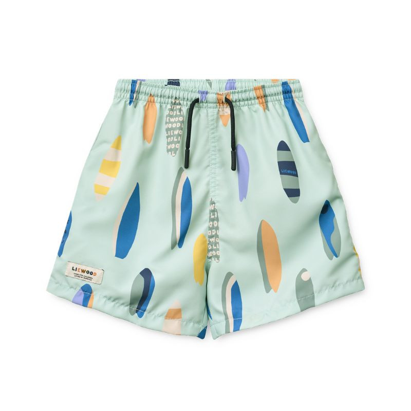 Short de bain enfant Duke - Liewood - Boards / Light peppermint