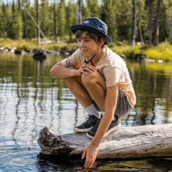 Bob larges bords Booney - Buff - Night Blue