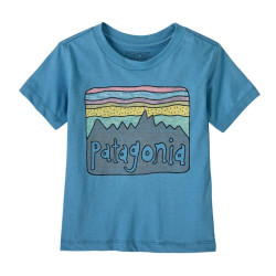 T-shirt bébé coton bio - Patagonia - Fitz Roy Skies - Shore Blue