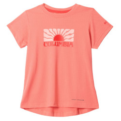 Tee shirt respirant enfant Tech Trail - Columbia - Hot coral