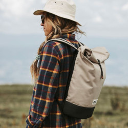Sac à dos roll-top Wanaka - MeroMero - Sable / Leather