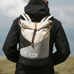 Sac à dos Wanaka Pocket - Mero Mero - Sand/Dark Grey/ Stone Grey/ Brown Leather