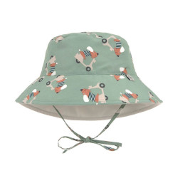 Chapeau anti-UV bébé réversible - Lassig - Scooter/Chien vert