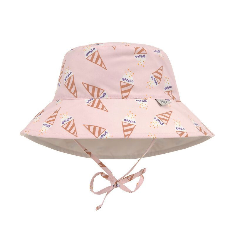 Chapeau anti-UV bébé réversible - Lassig - Ice Cream rose pâle