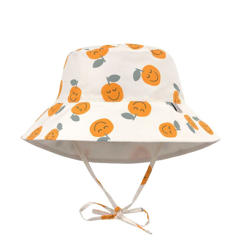 Chapeau anti-UV bébé réversible - Lassig - Orange sel marin