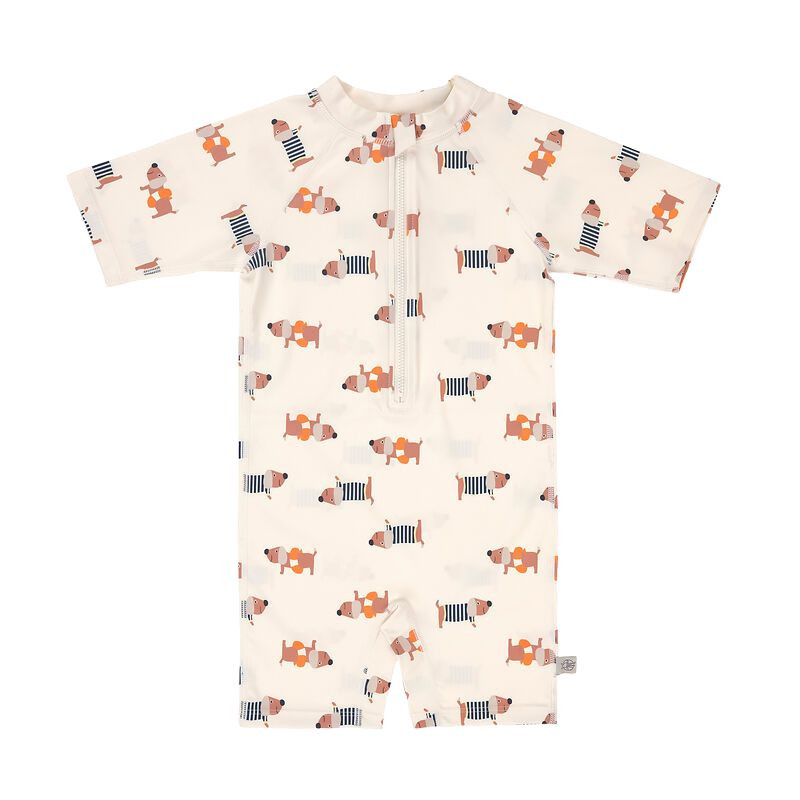 Combinaison bébé anti-UV - Lassig - Beach Chien orange/ocean vert