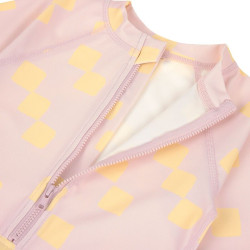 Combinaison bébé anti-UV - Lassig - Motif  rose pâle/jaune