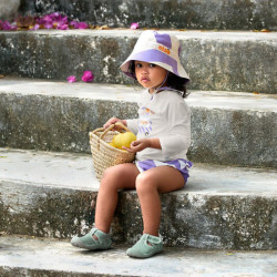 Maillot de bain couche  - Rayures violet/sel marin