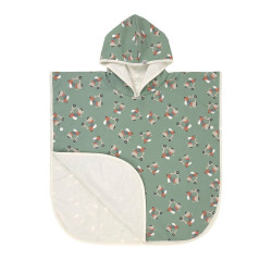 Poncho microfibres bébé - Lassig - Scooter/Chien vert
