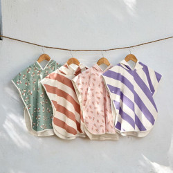 Poncho microfibres bébé - Lassig - Cream/rose pâle