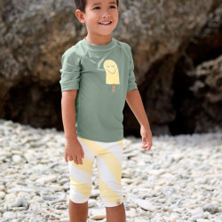 Maillot short et couche intégrée - Lassig - jaune pâle/sel