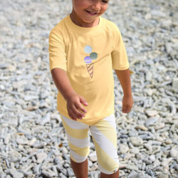 Maillot short et couche - Lassig - jaune pâle/sel marin