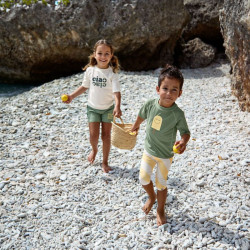 Maillot short et couche intégrée  - jaune pâle/sel marin