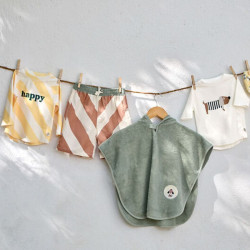 Lycra bébé manches longues - Lassig - Rayures jaune pâle marin