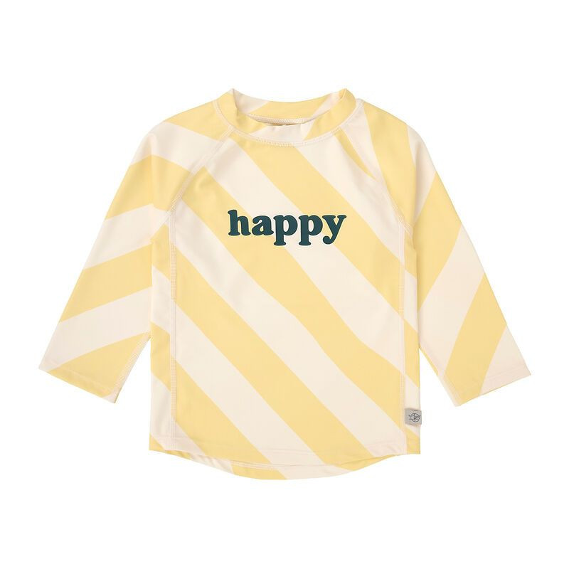 Lycra bébé manches longues - Lassig - Rayures jaune pâle/sel marin