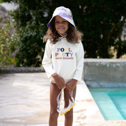 Bob anti-uv bébé - Rayures violet/sel marin