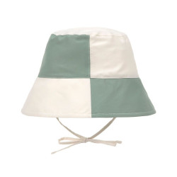 Bob anti-uv bébé - Lassig - Motif damier vert/sel marin
