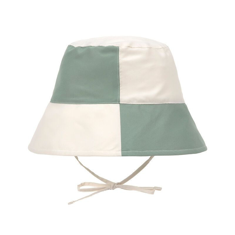 Bob anti-uv bébé - Lassig - Motif damier vert/sel marin