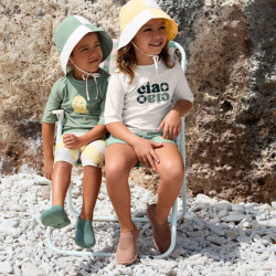 T-shirt de bain enfant - Lassig - Vert/sel marin