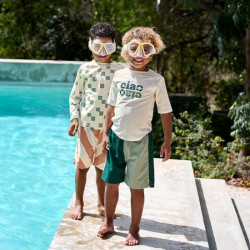 T-shirt de bain anti-uv  - Vert/sel marin