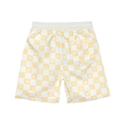 Short de bain enfant - Lassig - Motif à carreaux vanille / écru