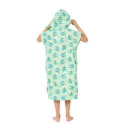 Poncho de plage enfant 4 à 12 ans - Dino Green