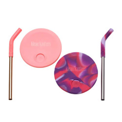 Couvercle paille Kid Cup Straw Lid - Klean Kanteen - Pink Tie Dye - Lot de 2