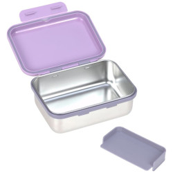 Boite gouter inox - Lassig - Coeur mauve - compartiment