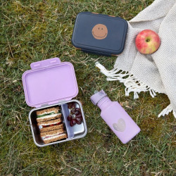 Boite gouter inox - Coeur mauve