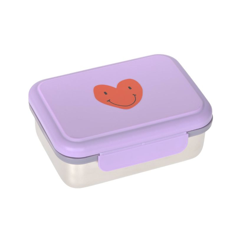 Boite gouter inox - Lassig - Coeur mauve