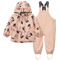 Ensemble de pluie imperméable Manu - Veste et Salopette - Liewood - Mega Cherry Heart / Rosey mix