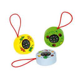 Boussole enfant en bois - Goki - Couleurs aléatoires