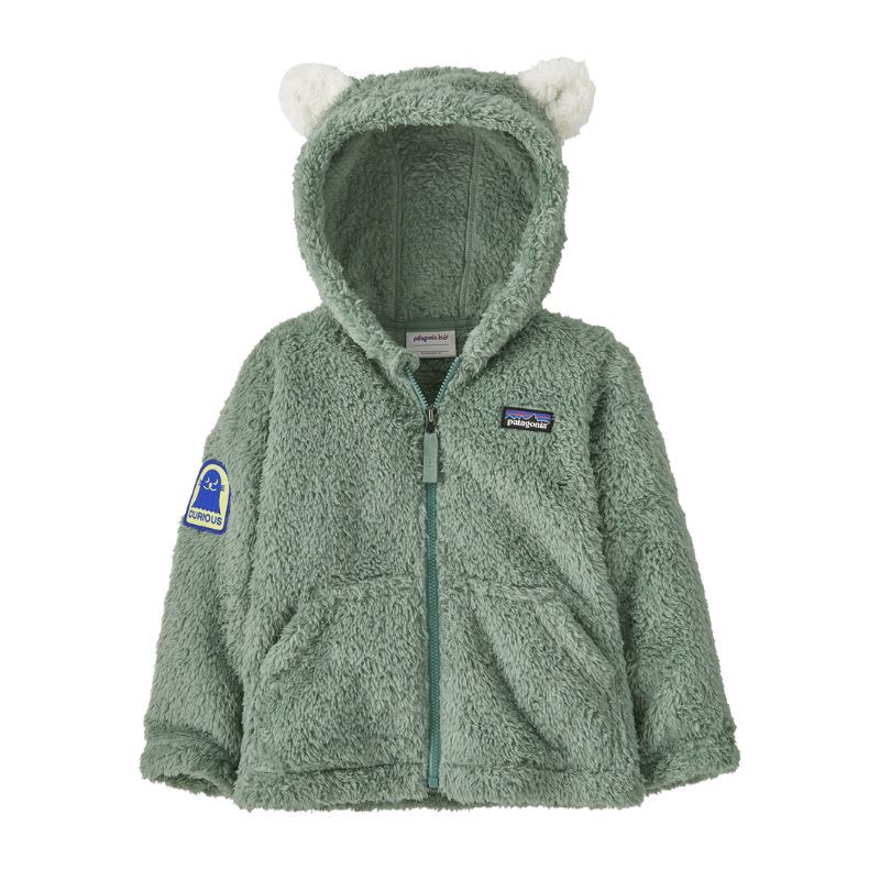 Baby Furry Friends Hoody - Patagonia - Curious Seal Patch: Cover Green