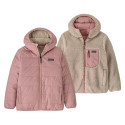 Polaire reversible enfant Patagonia - Kid's reversible ready freddy Hoody - Fuzzy Mauve